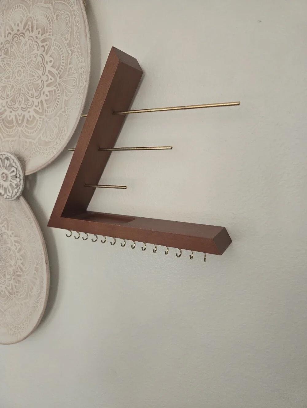 Handmade Wooden Vanity Wall Shelf Jewelry Organizer & Display